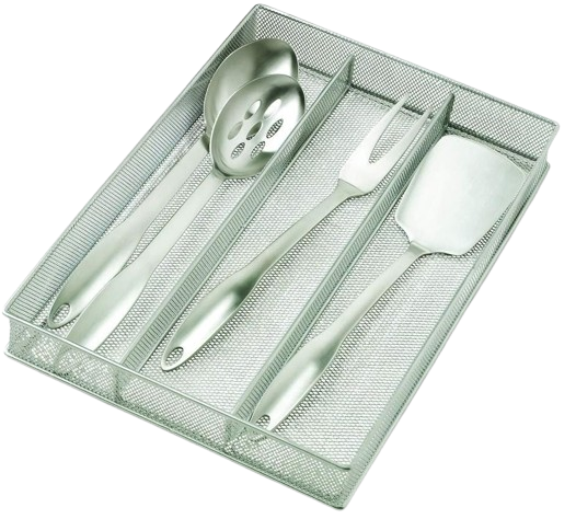 Large Mesh 3-Part In-Drawer Utensil Organizer